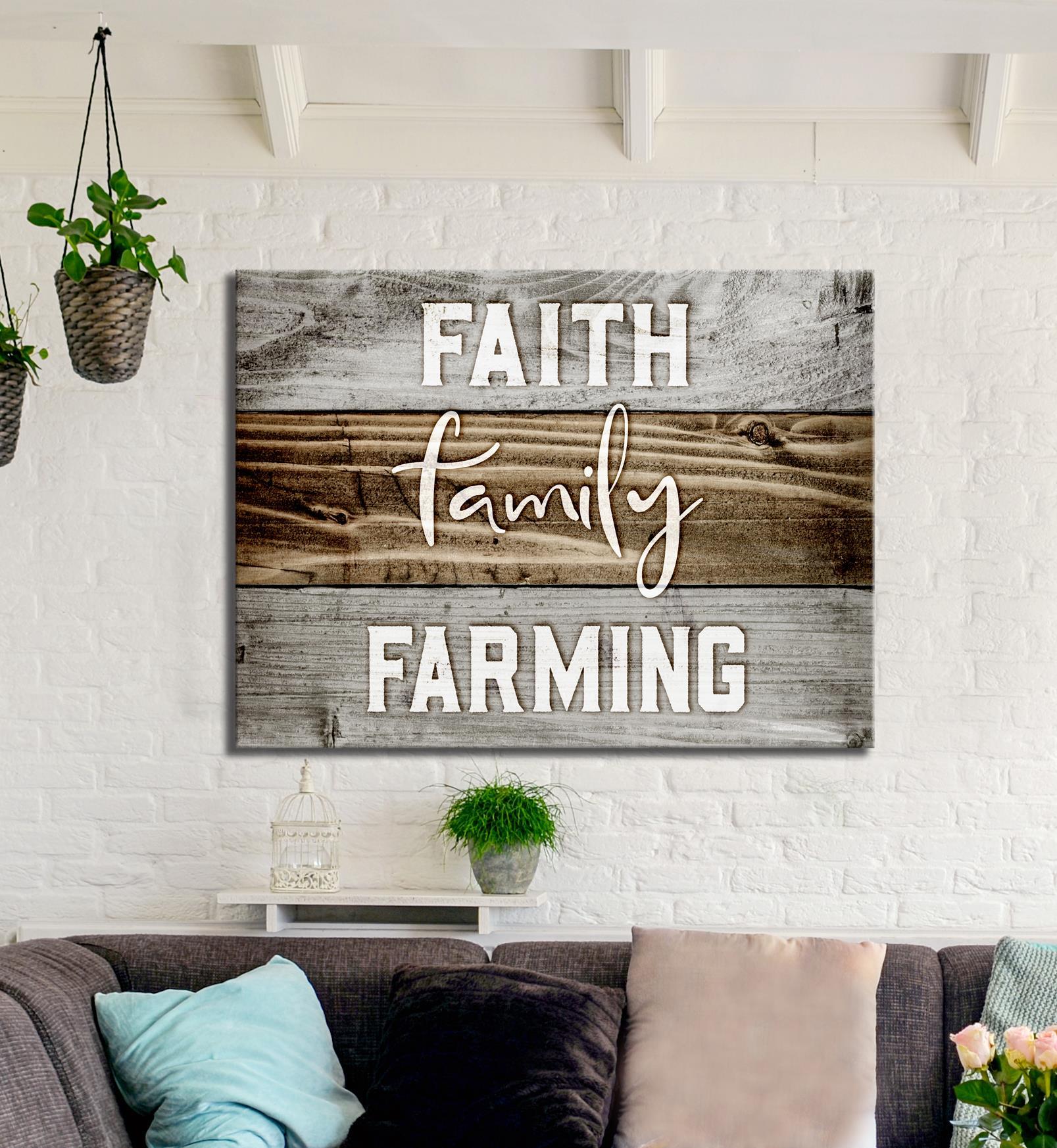 Exclusive Farm Wall Art: Faith, Family, Farming - Wood Frame, Ready to Hang! Buy 2, Save 20%