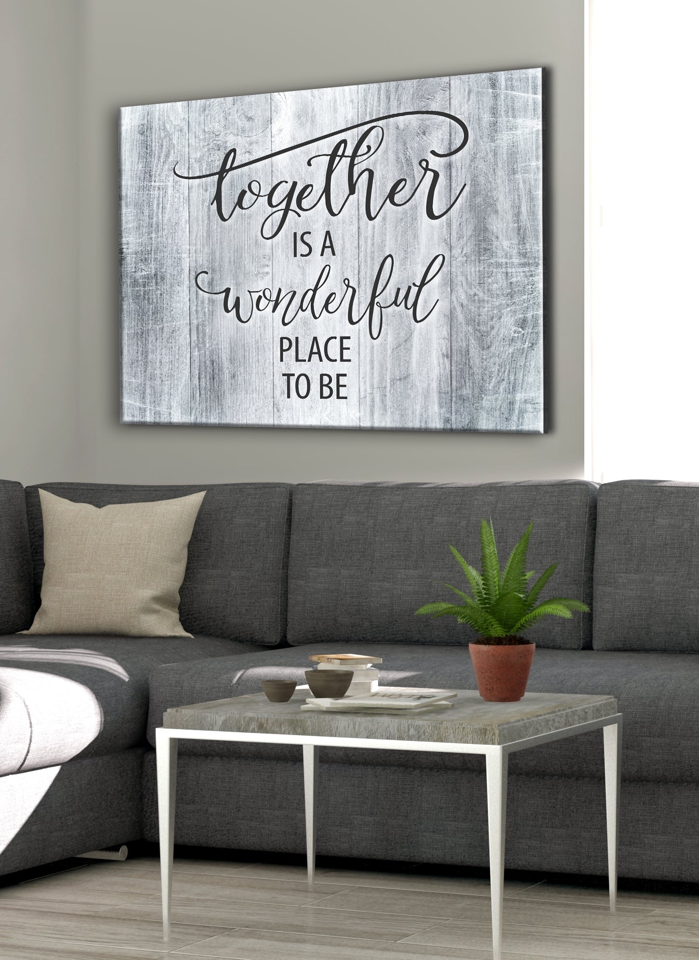 Hot Deal! Together Is A Wonderful Place To Be Wall Art (Wood Frame, Ready To Hang)