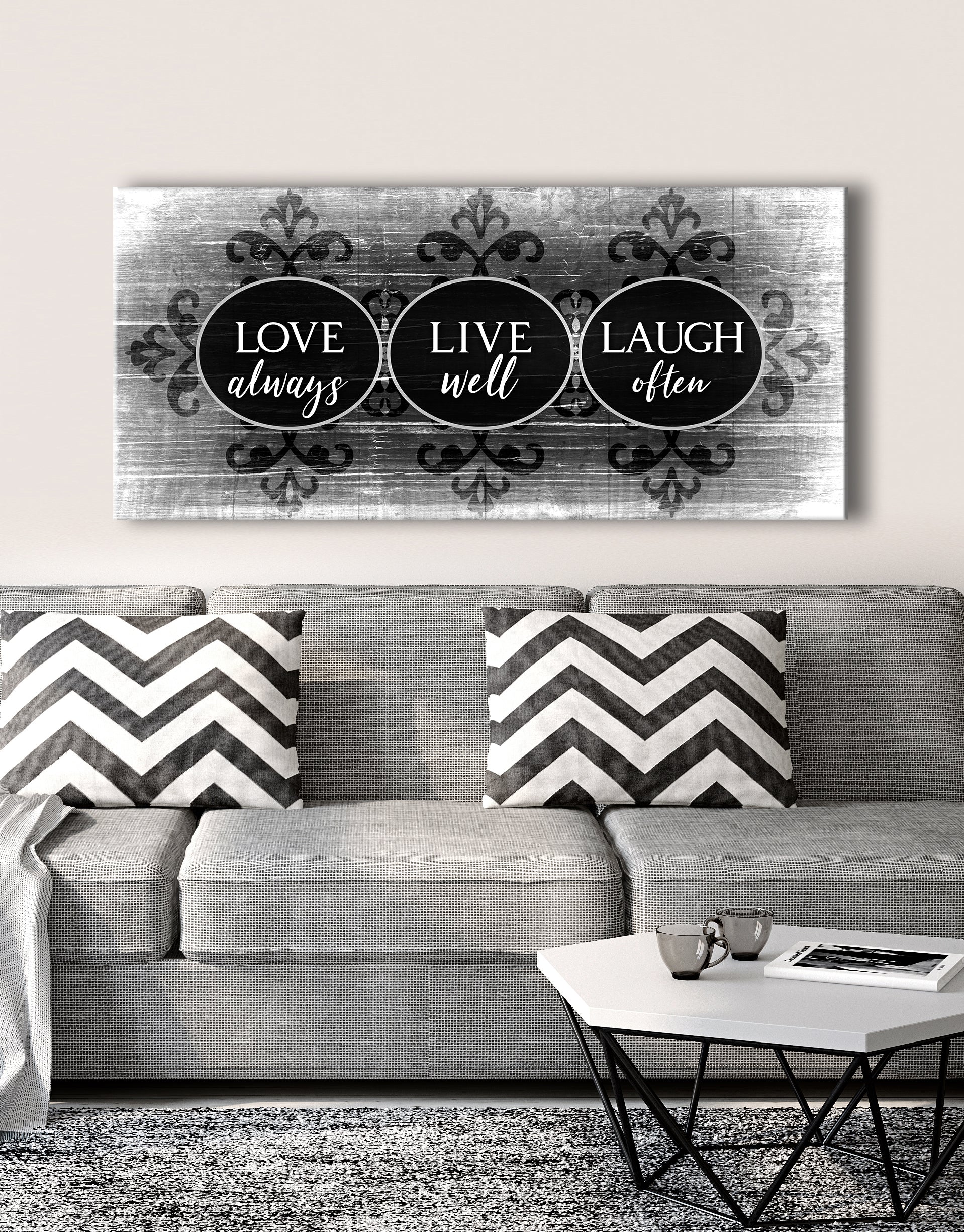 Hot! Ready-to-Hang Love Live Laugh Home Wall Art with Wood Frame
