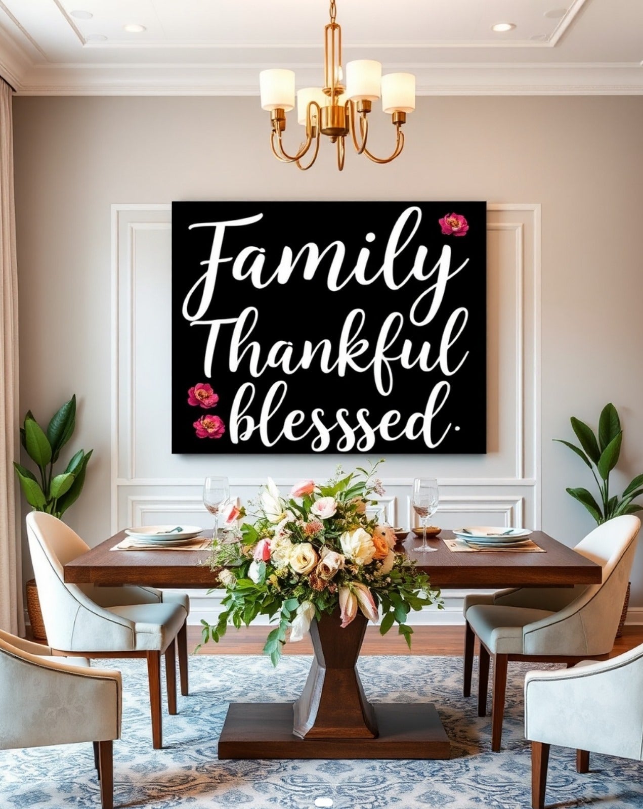 Special Offer! Family Wall Art - Thankful and Blessed for Your Home Decor