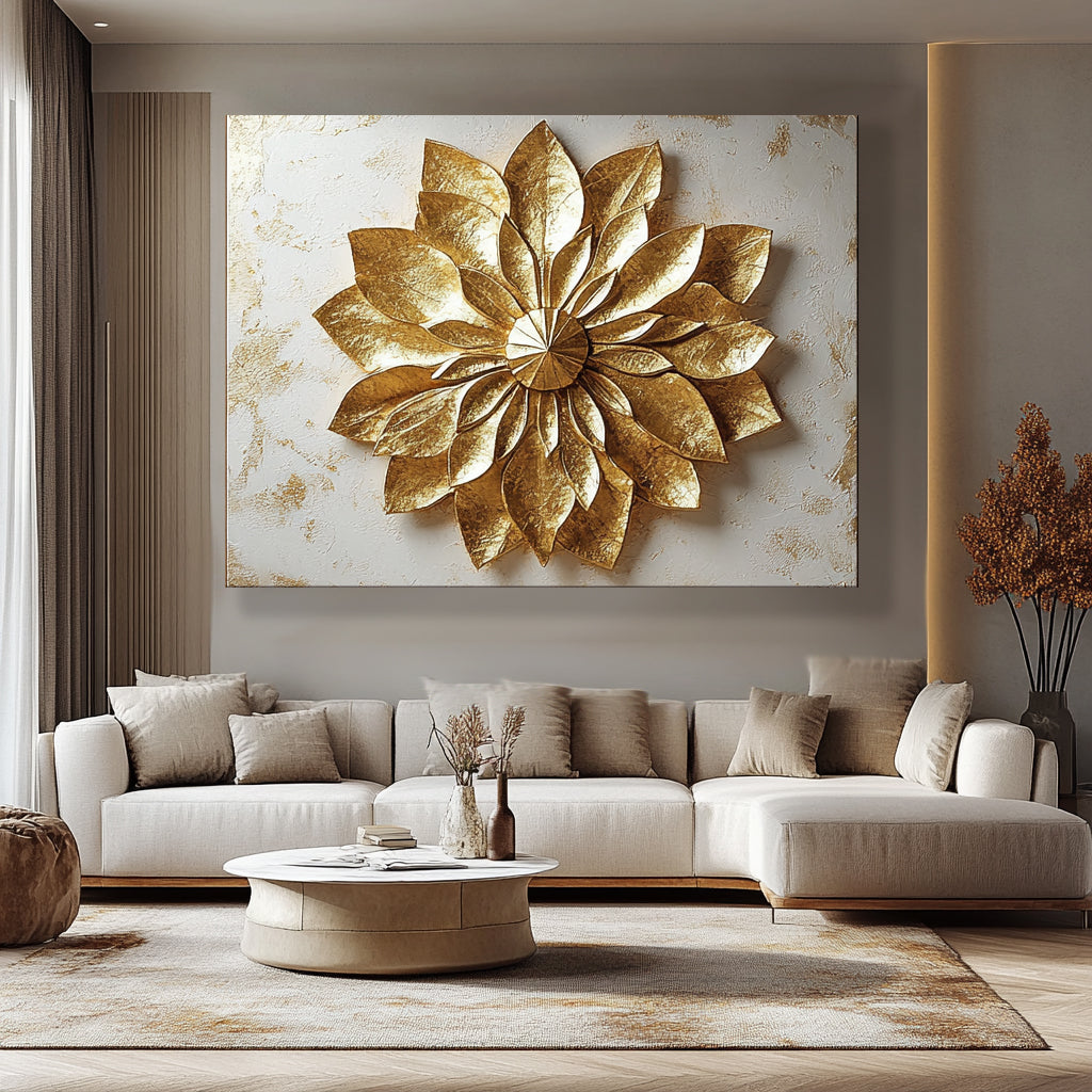 Hot Deal: Golden Bloom Mandala V2 Home Wall Art