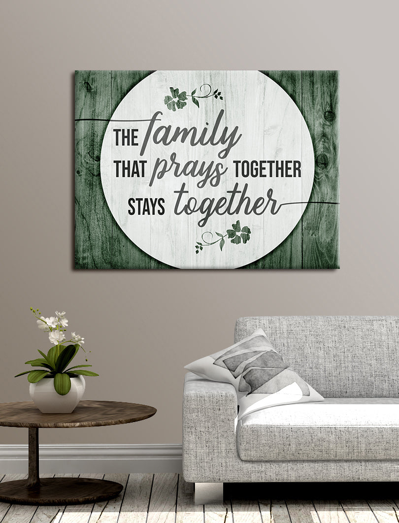 High - Quality Ready - to - Hang Wood - Framed Home Wall Art: The Family That Prays Together