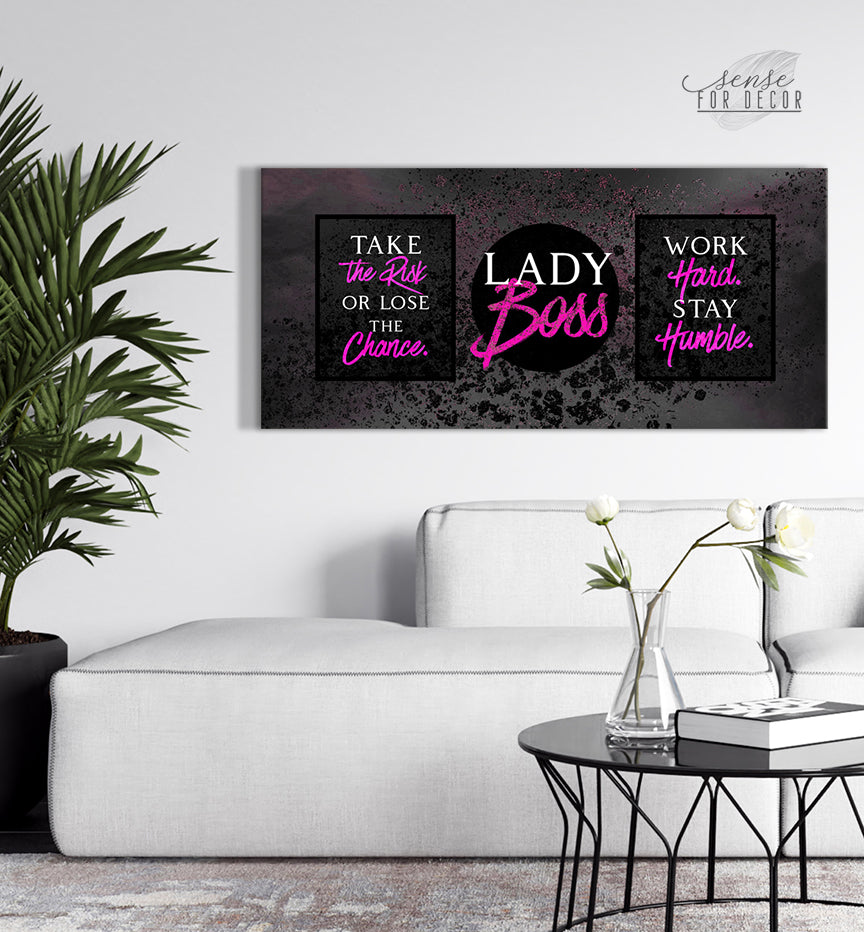 Powerful Lady Boss Wall Art with Wood Frame (Ready to Hang) - Buy 2, Save 20%