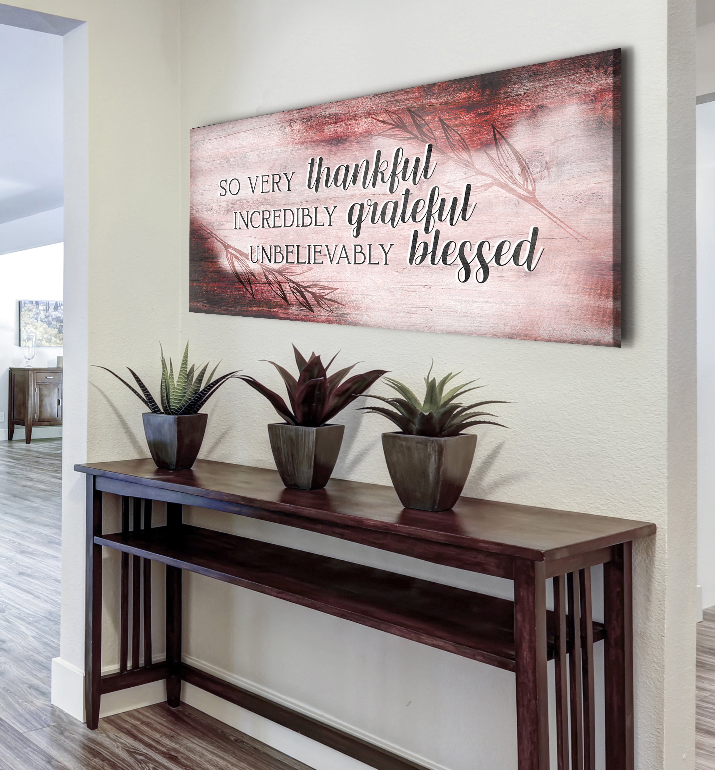 Hot Deal! Christian Wall Art - 'So Very Thankful V23' with Wood Frame, Ready to Hang