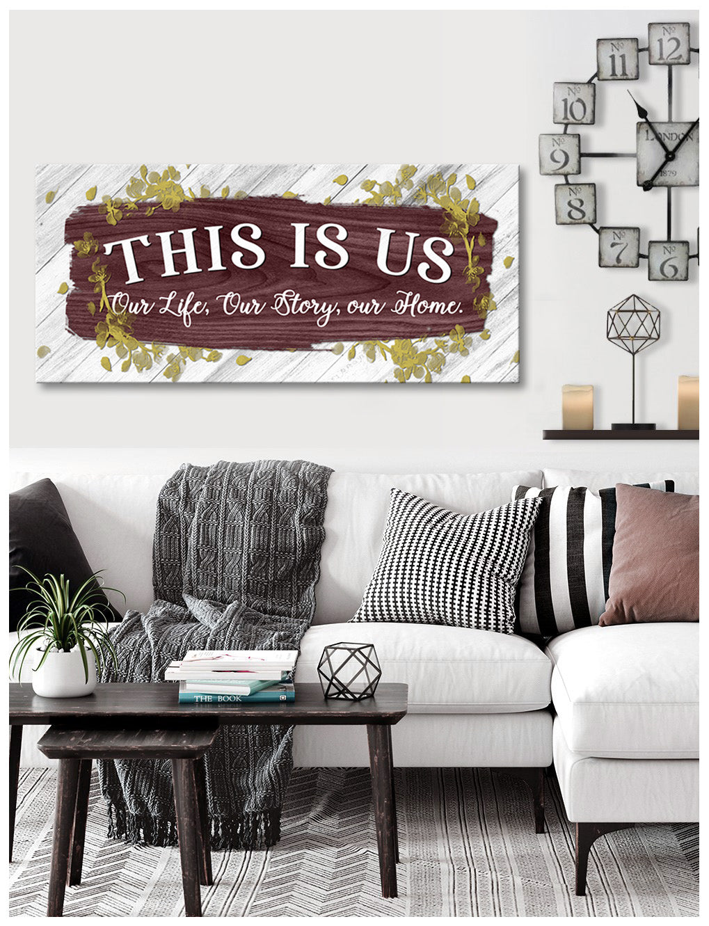 Hot! Couples Wall Art 'This is Us' (Wood Frame, Ready To Hang) V3