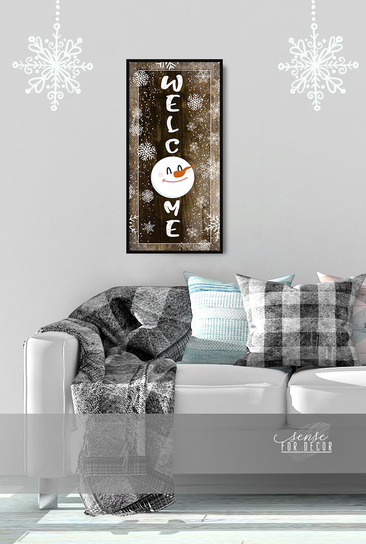 Hot Sale! Holiday Wall Art - Welcome V5 with Wood Frame, Ready to Hang