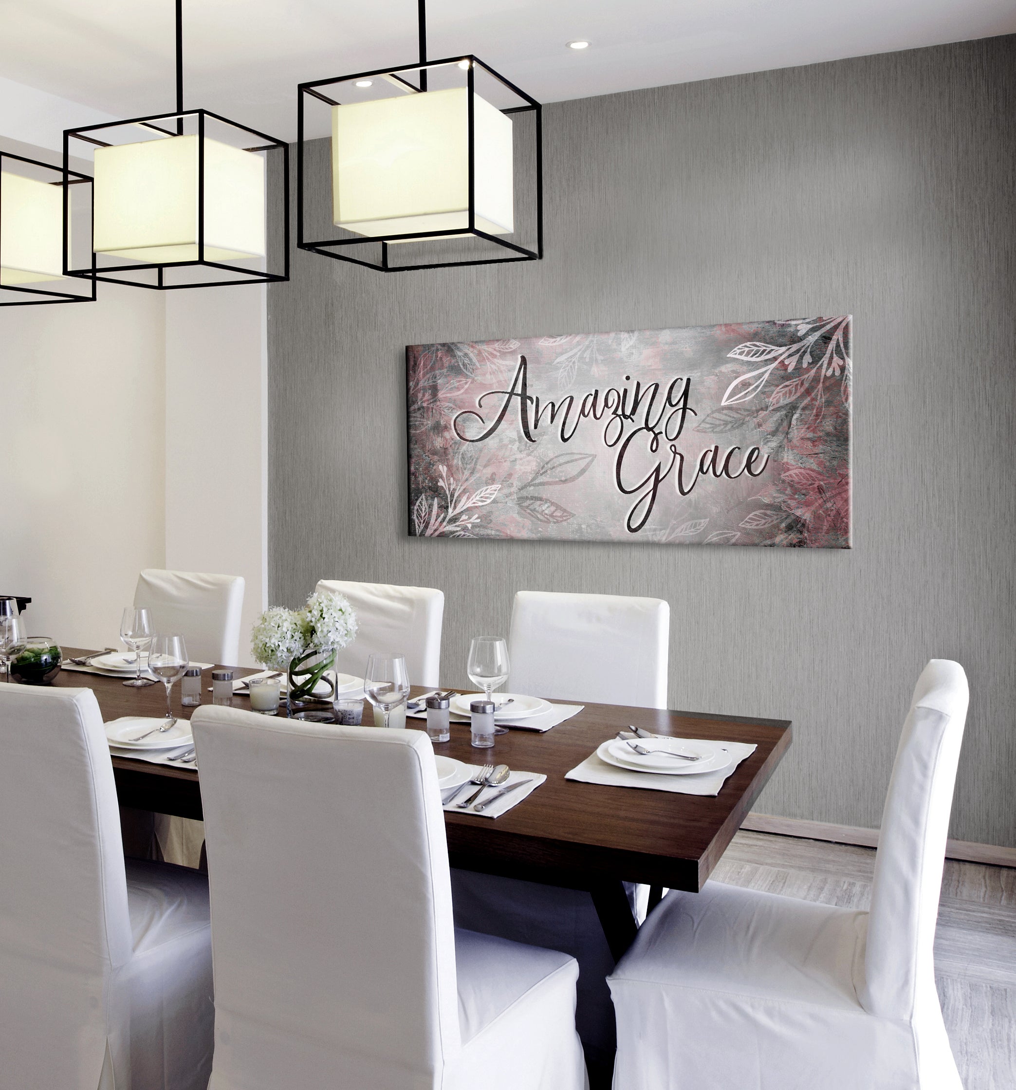 High - Quality Christian Wall Art: Amazing Grace V3 with Wood Frame for Easy Hanging