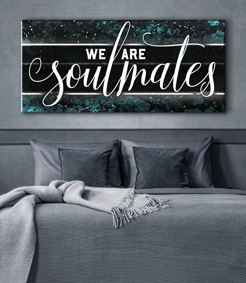 Hot! Couples Wall Art - We Are Soulmates V2 (Wood Frame, Ready To Hang)