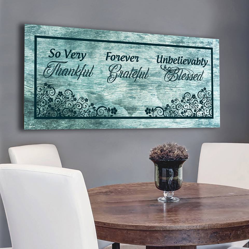 High - Quality Christian Wall Art: 'So Very Thankful V4' with Wood Frame, Ready to Hang