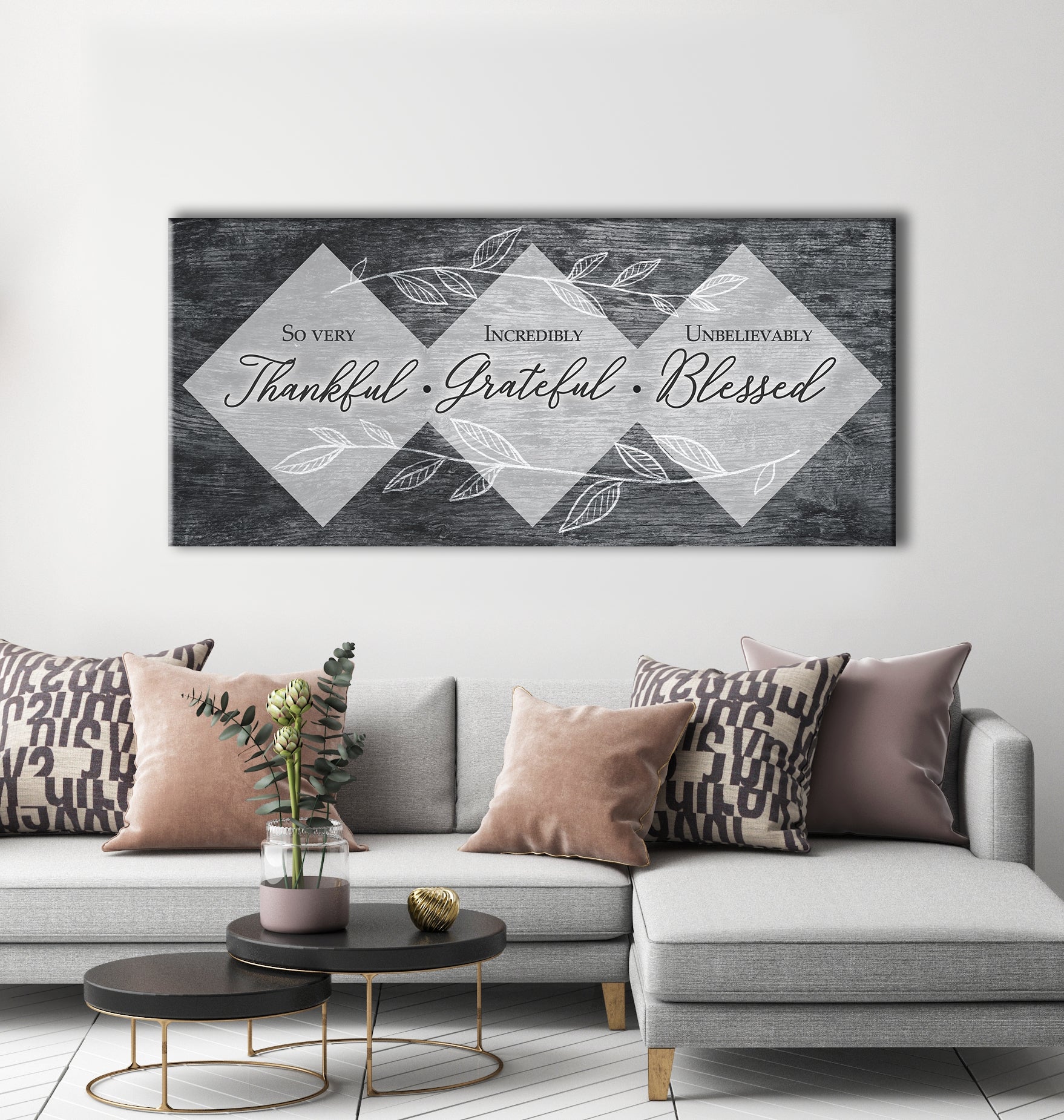 Christian Wall Art: 'So Very Thankful V3' with Wood Frame - Ready to Hang! Buy 2 Save 20%