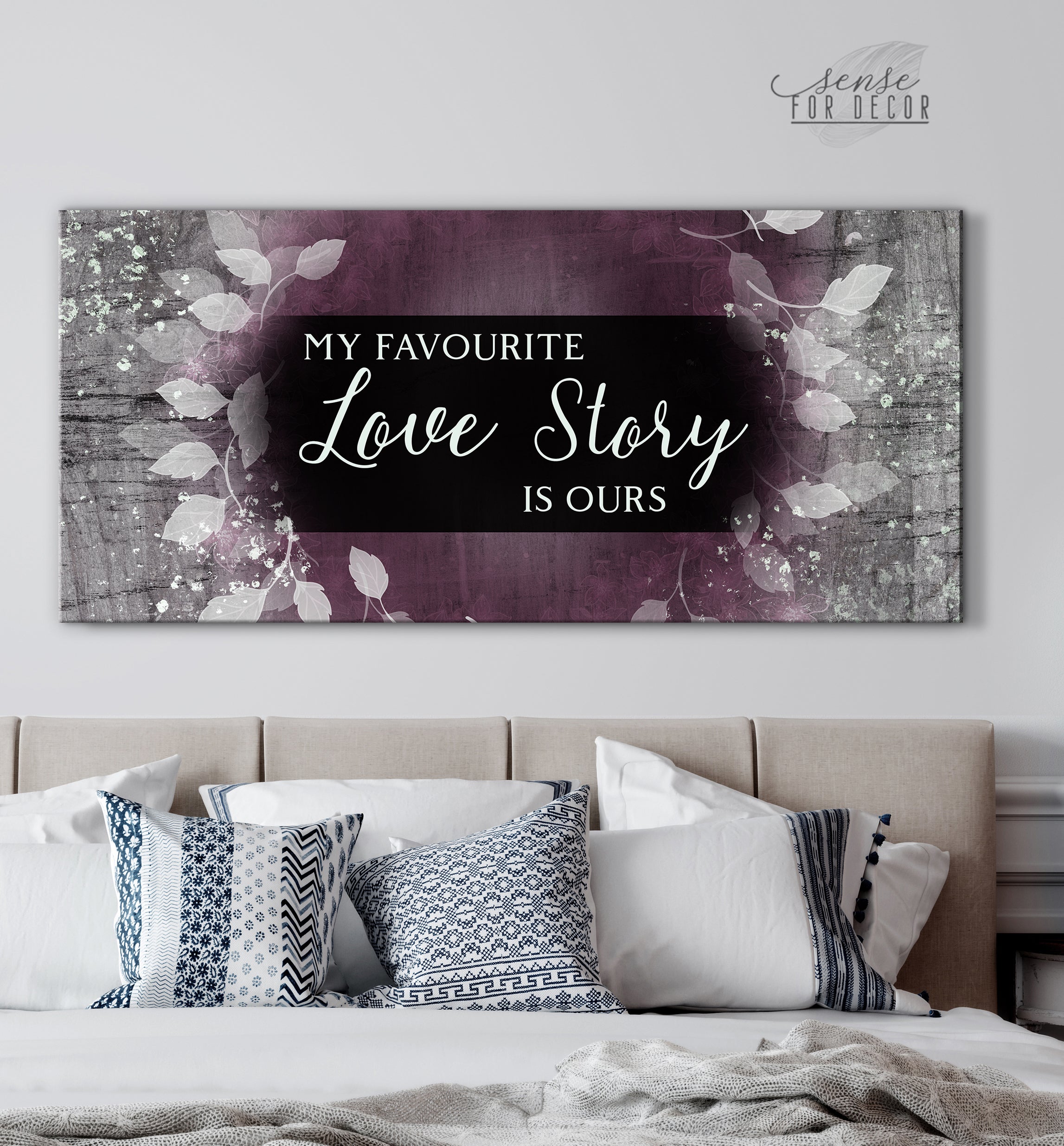 High - quality Wood - framed Couples Wall Art: Our Love Story is My Favorite (Ready To Hang)