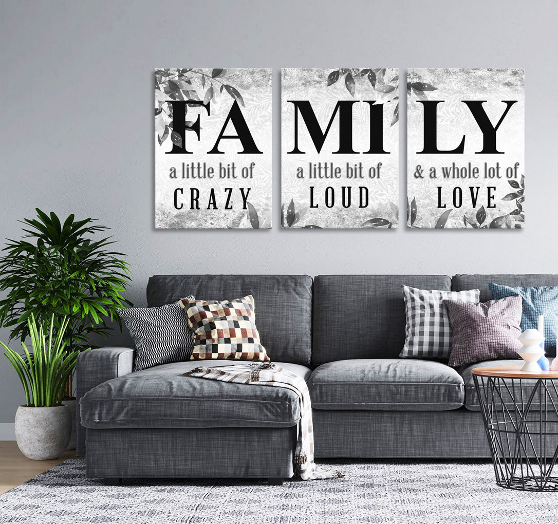 Hot Deal! Set of 3 Family Wall Art - 'Family This Is Us' with Wood Frames, Ready to Hang