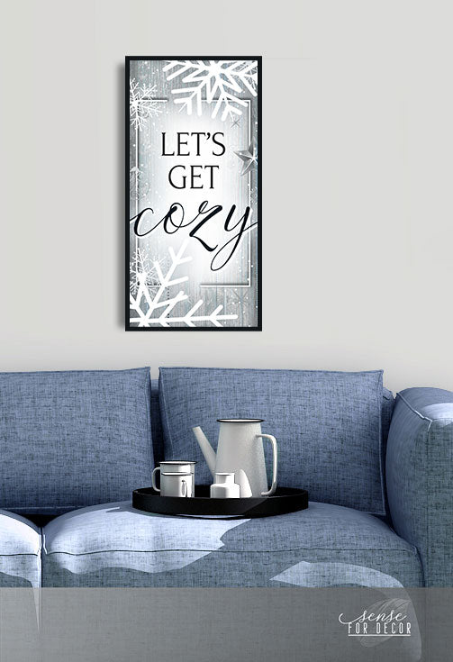 Cozy Holiday Wall Art V3: Wood Frame, Ready-to-Hang