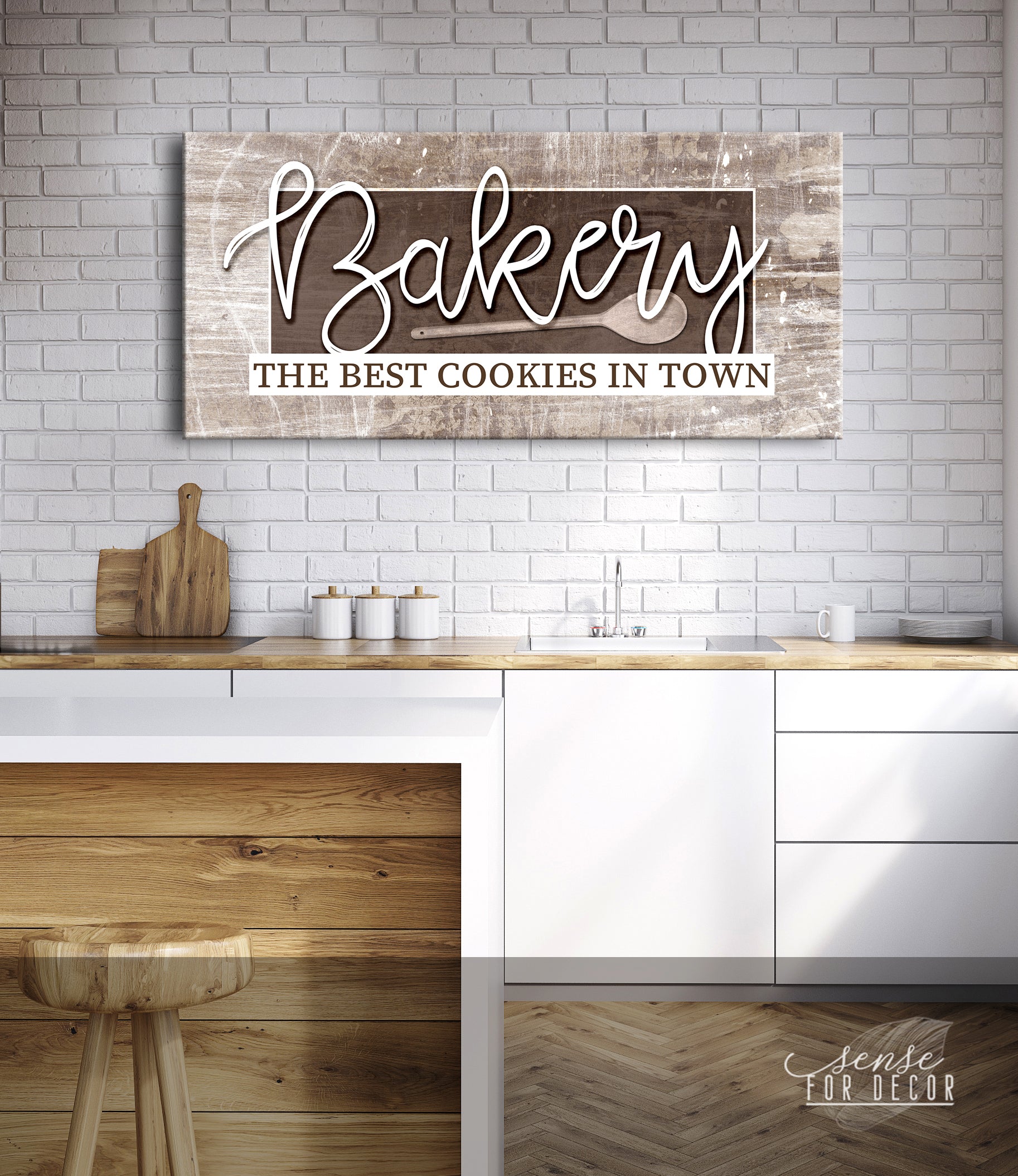 High - Quality Wood - Framed Kitchen Wall Art: Best Cookies in Town, Ready To Hang
