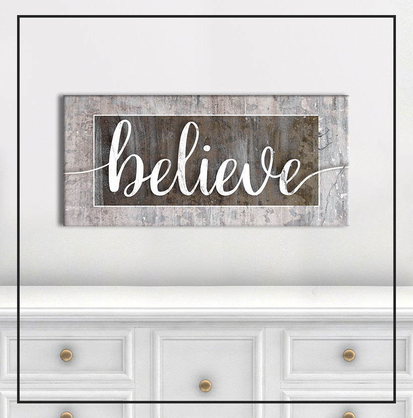 Hot Sale! Ready - to - Hang Single Word Wall Art Signs with Wood Frames for Home Decor
