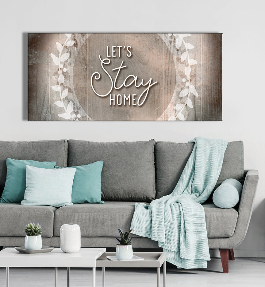 Hot Deal! Let's Stay Home V3 Wall Art with Wood Frame, Ready to Hang