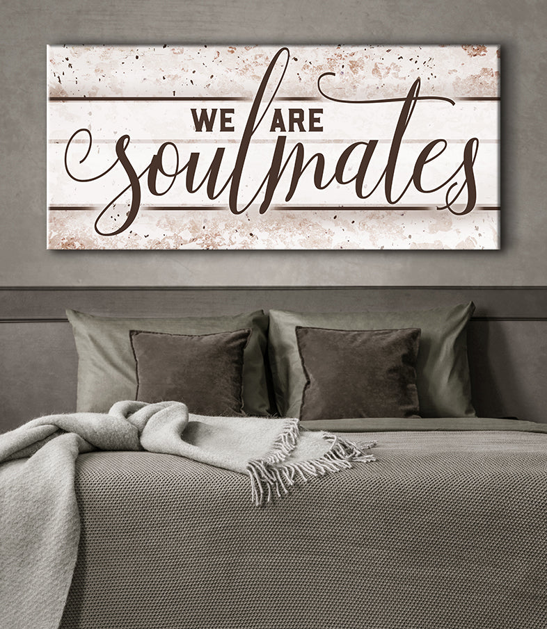 Hot! Couples Wall Art - We Are Soulmates V2 (Wood Frame, Ready To Hang)