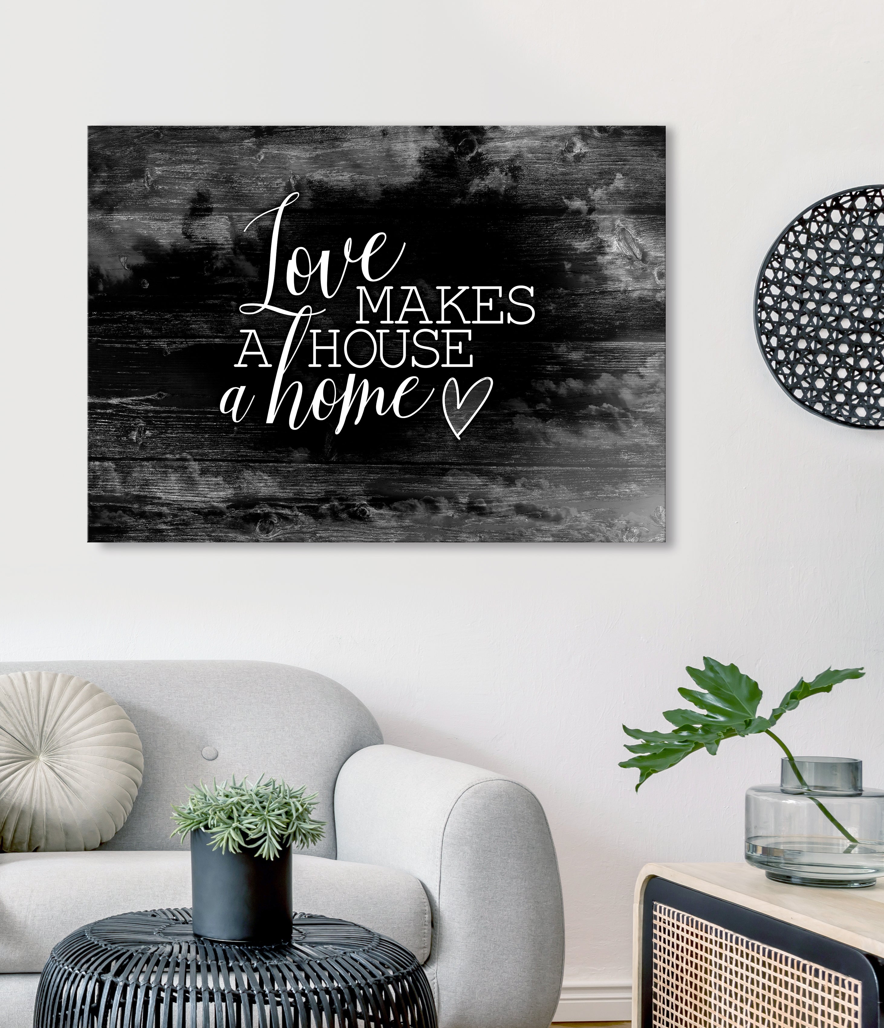 Hot! Ready-to-Hang Wood Frame 'Love Makes A House A Home' Wall Art