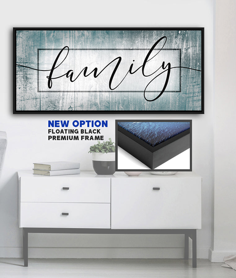 High - Quality Family Word Sign V14 with Wood Frame, Ready to Hang