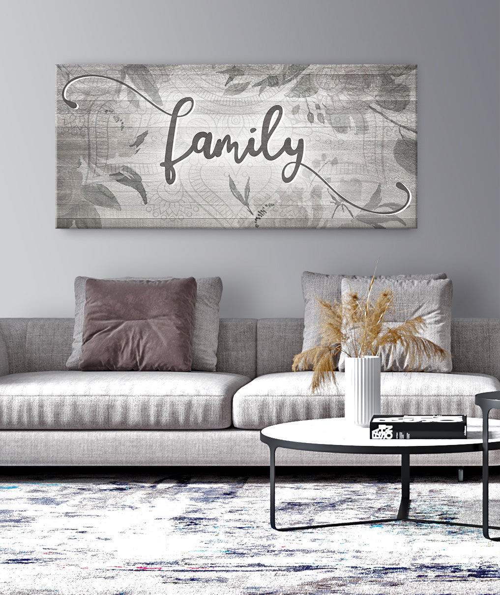 High - Quality Family Word Sign V8 with Wood Frame, Ready to Hang