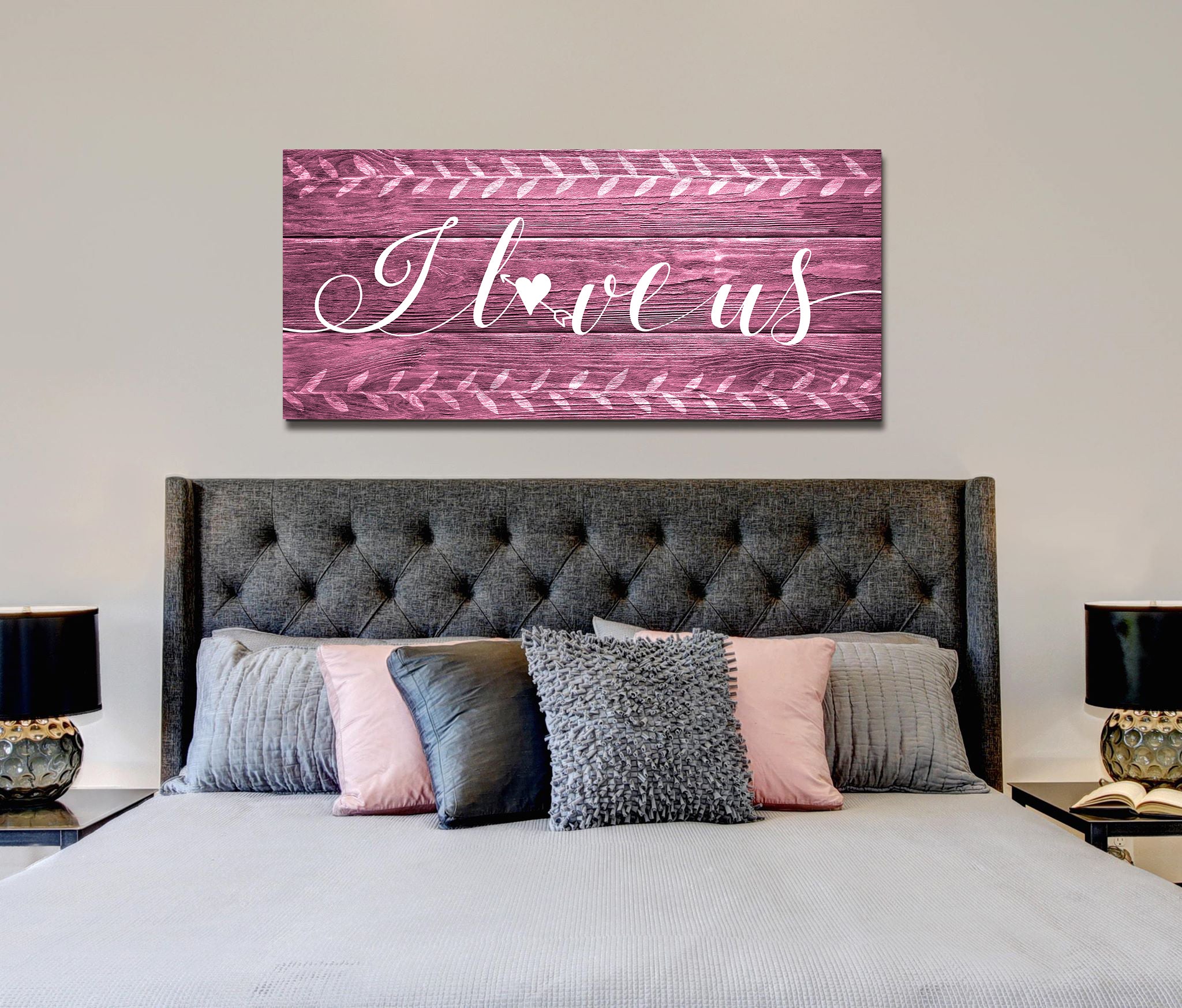 Hot Deal! High - quality Couples Wall Art 'I Love Us V2' with Wood Frame, Ready to Hang