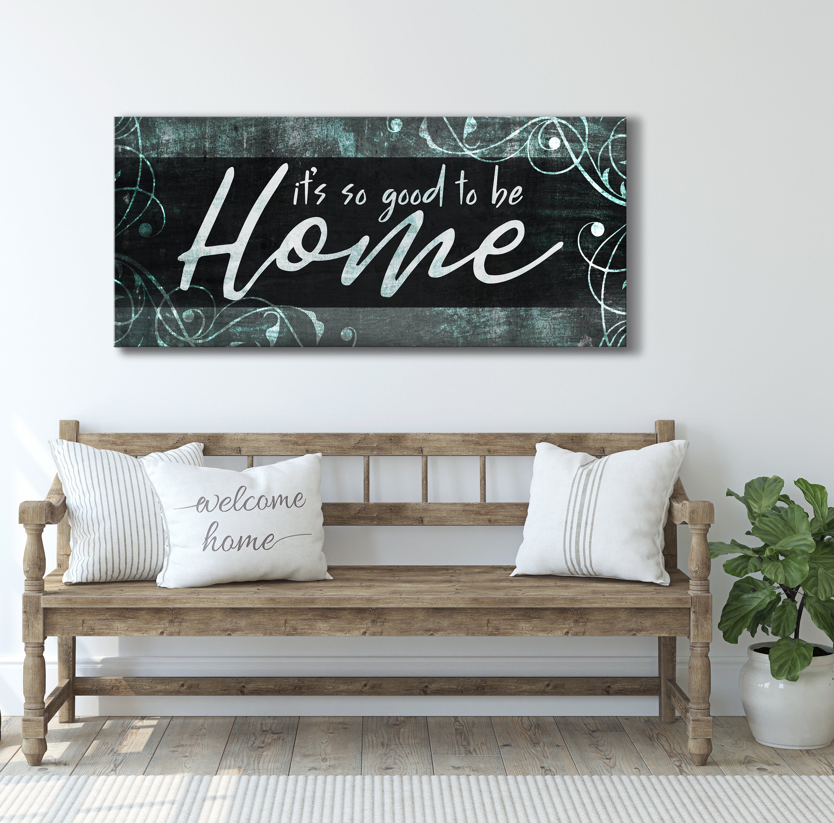 Exclusive Offer! High - Quality Home Wall Art 'It's So Good To Be Home V7' with Wood Frame, Ready To Hang