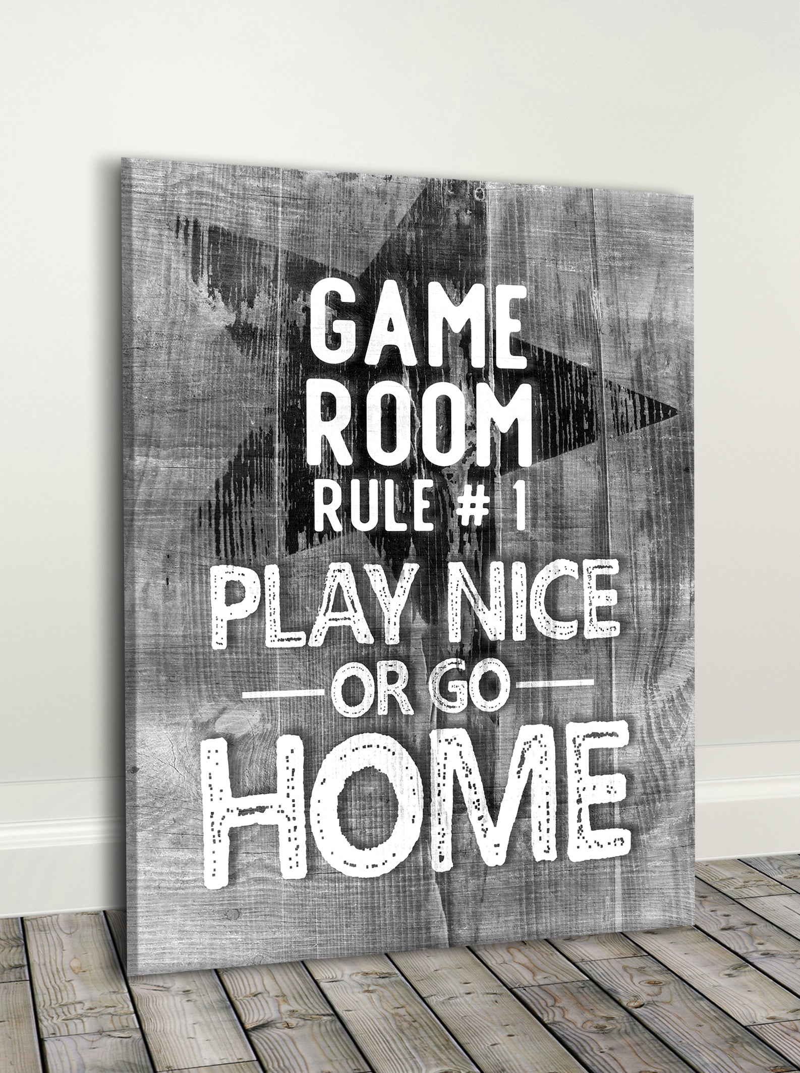 Game Room Wall Art: Rule #1 - Wood Frame, Ready To Hang! Buy 2, Save 20%