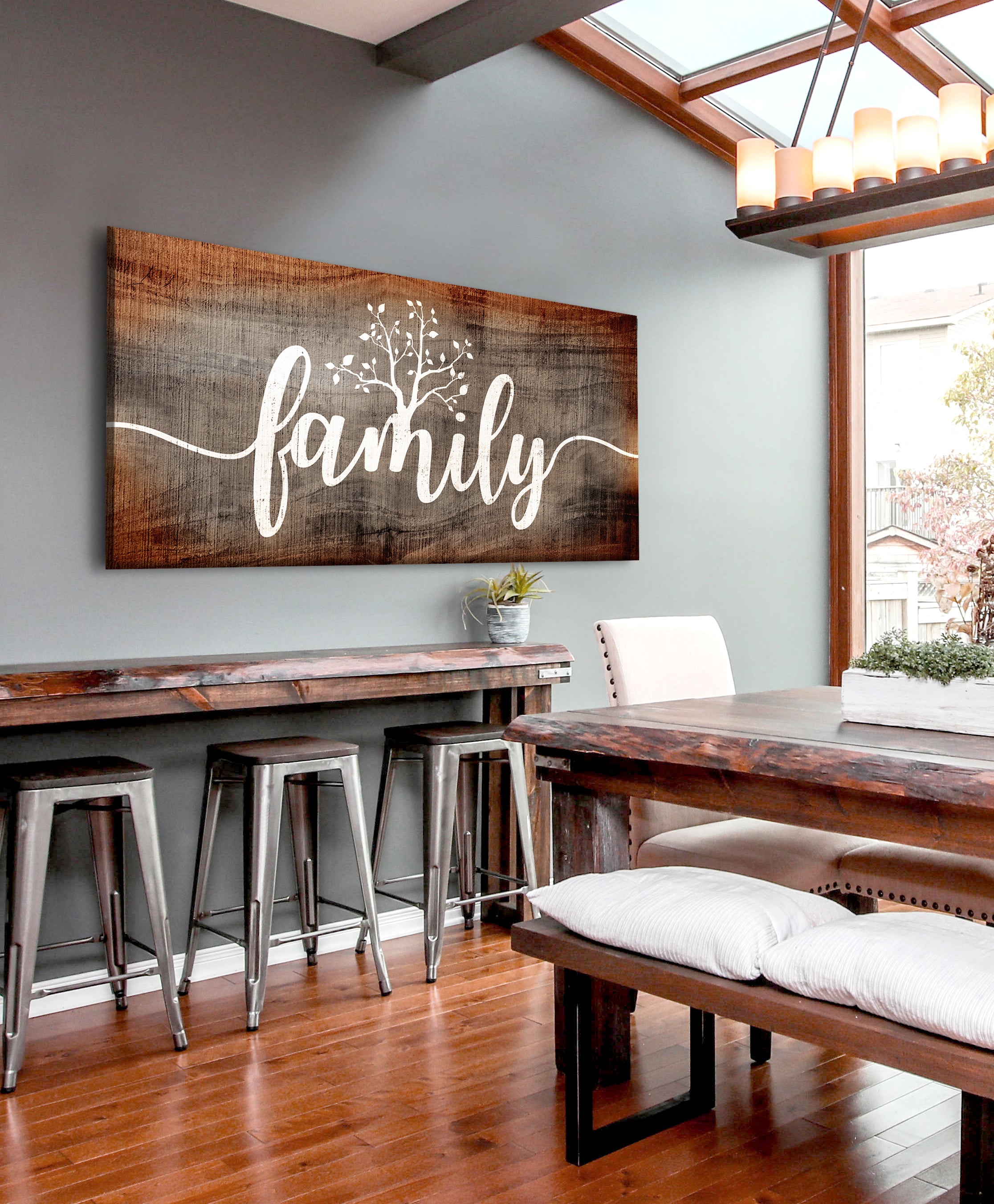 High - Quality Family Word Wall Art V2 with Wood Frame, Ready to Hang