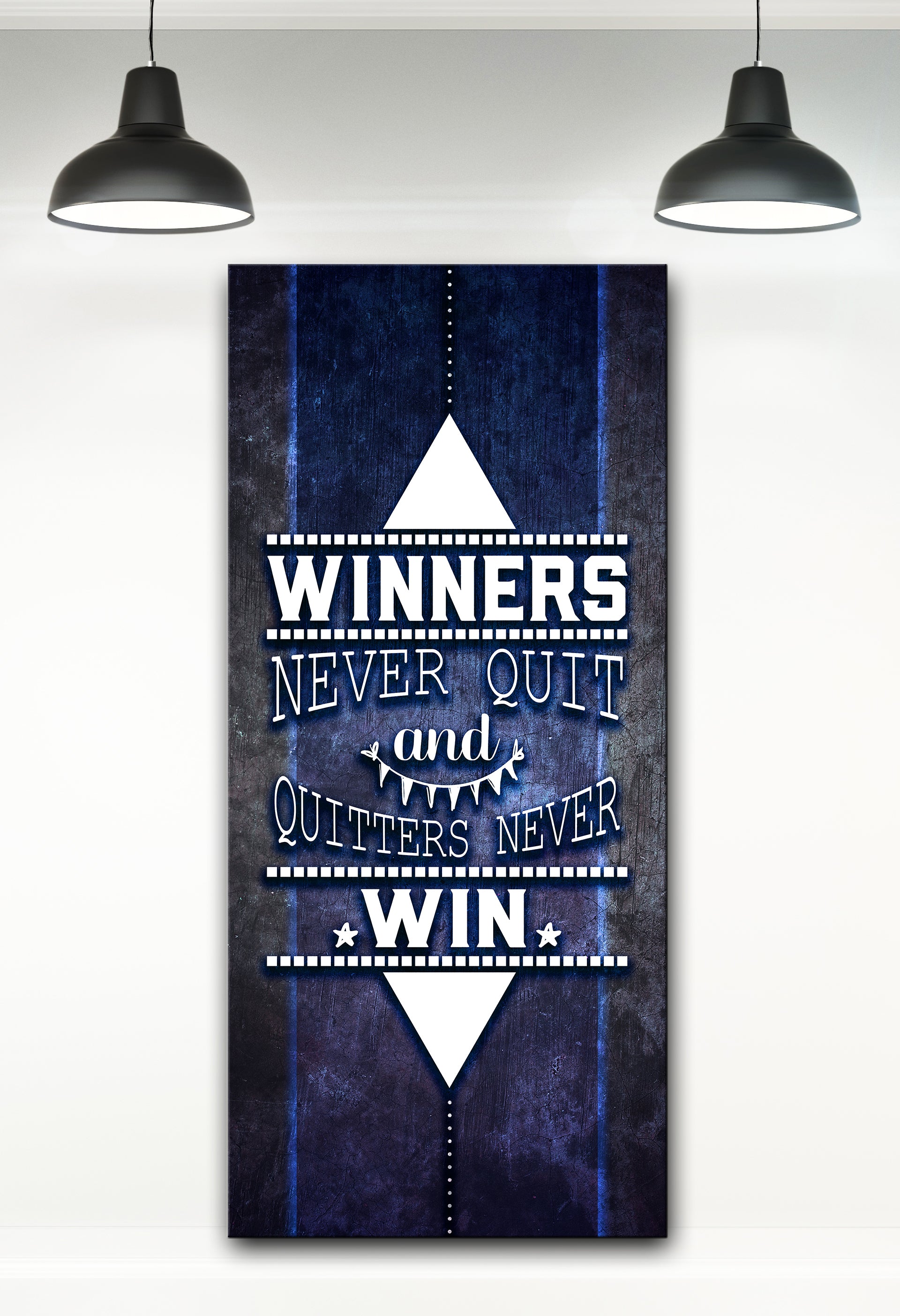 High - Quality Ready - to - Hang 'Winners Never Quit' Fitness Wall Art with Wood Frame