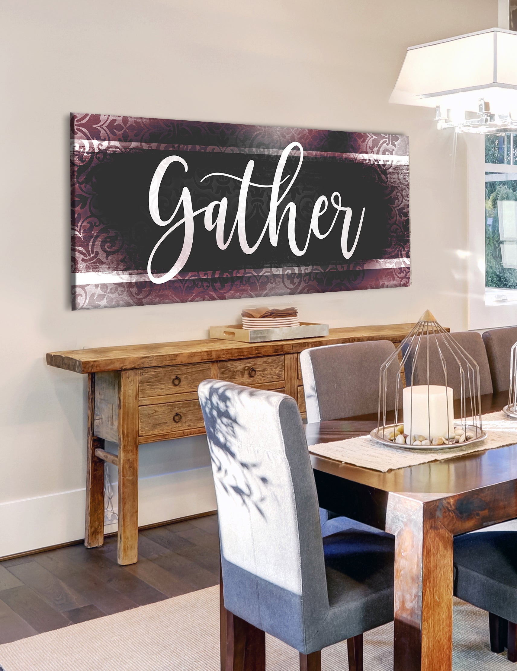 High - Quality Christian Wall Art: Gather V8 with Wood Frame, Ready to Hang