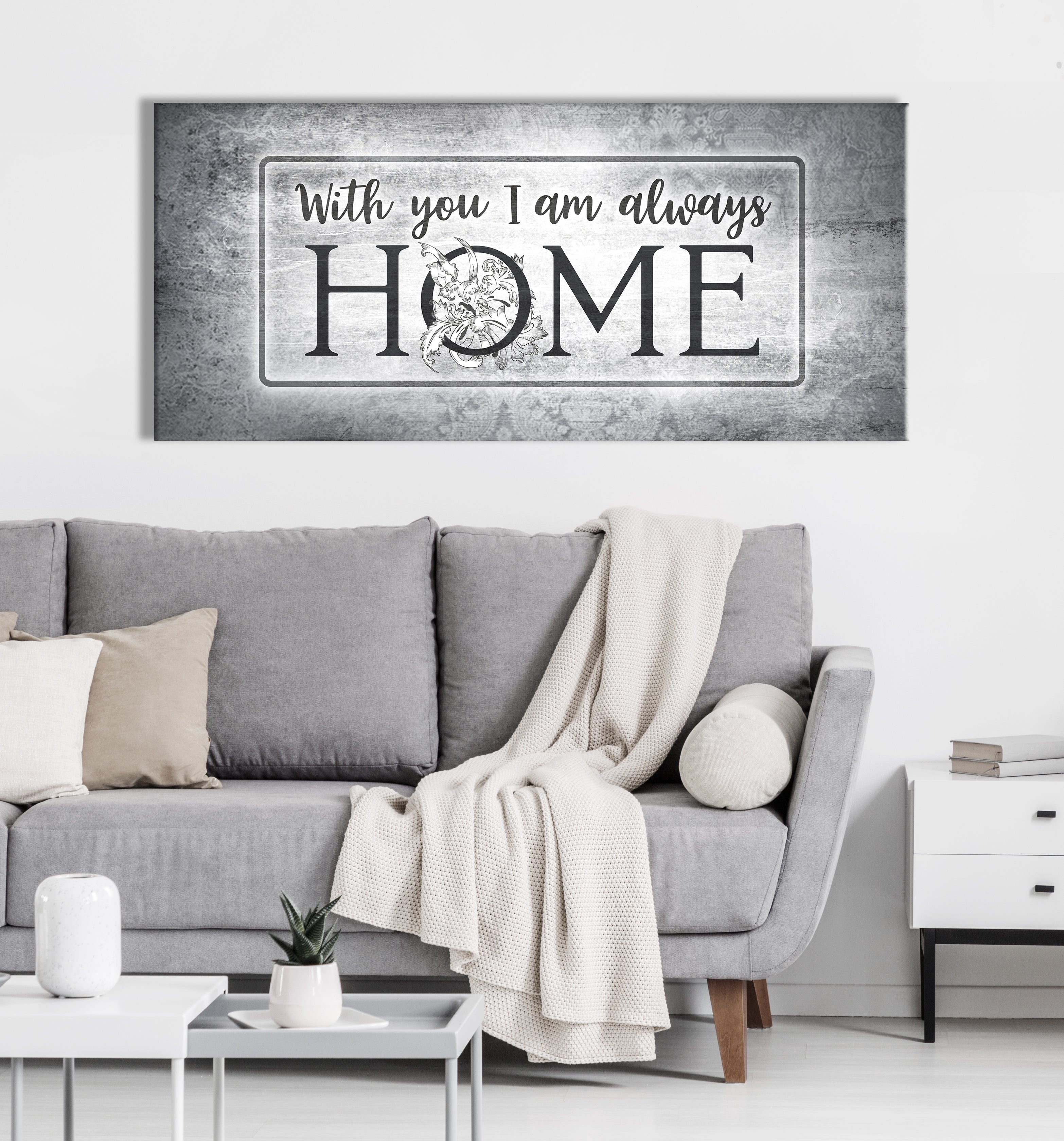 Ready-to-Hang Wood Frame Wall Art: With You I'm Always Home