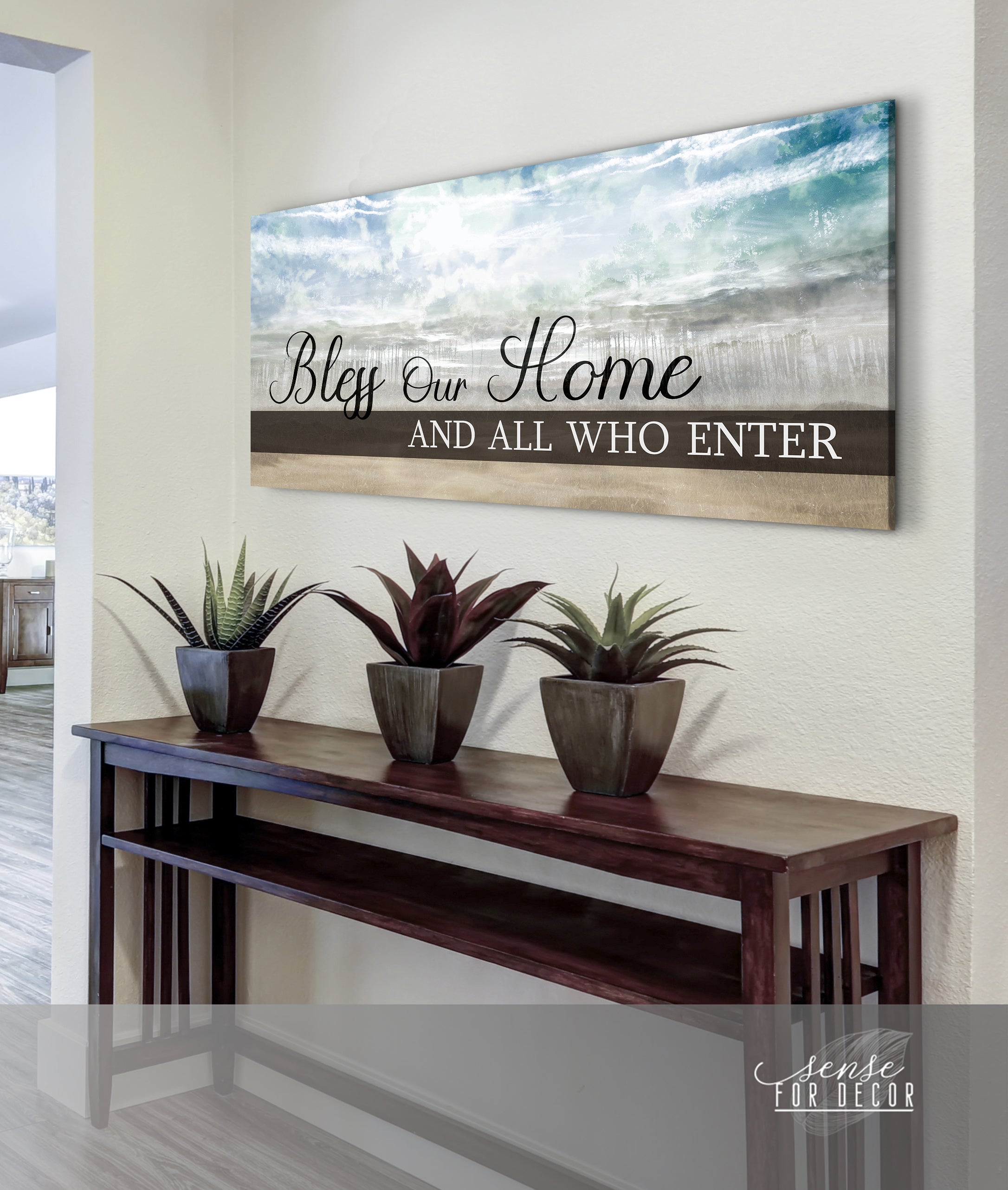 Exclusive Home Wall Art: Bless Our Home V8 with Wood Frame, Ready to Hang - Buy 2 Save 20%