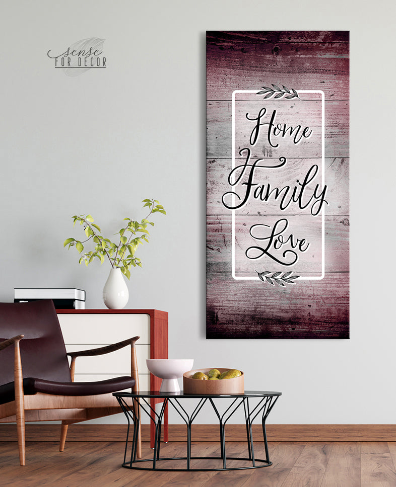 Exclusive Home Wall Art: Home Family Love V3 with Wood Frame, Ready To Hang - Buy 2 Save 20%