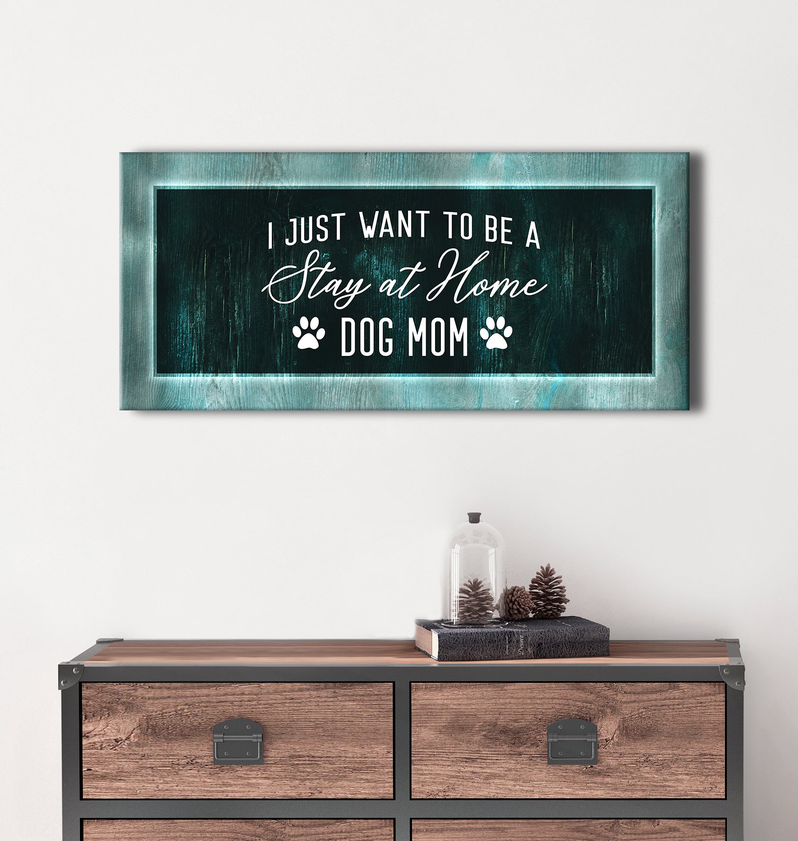 Hot Deal! Stay - At - Home Dog Mom Pet Wall Art (Wood Frame, Ready To Hang)