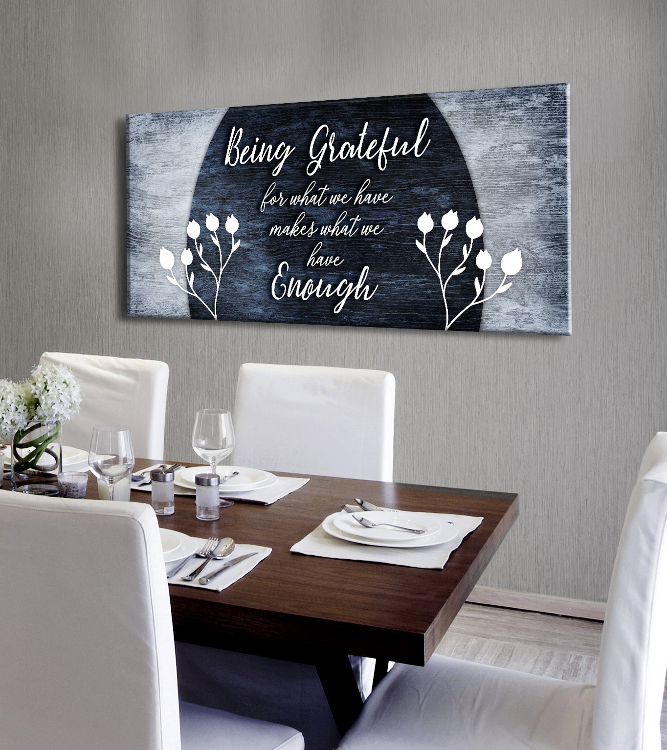 High - Quality Wood - Framed Wall Art: Be Grateful for What You Have