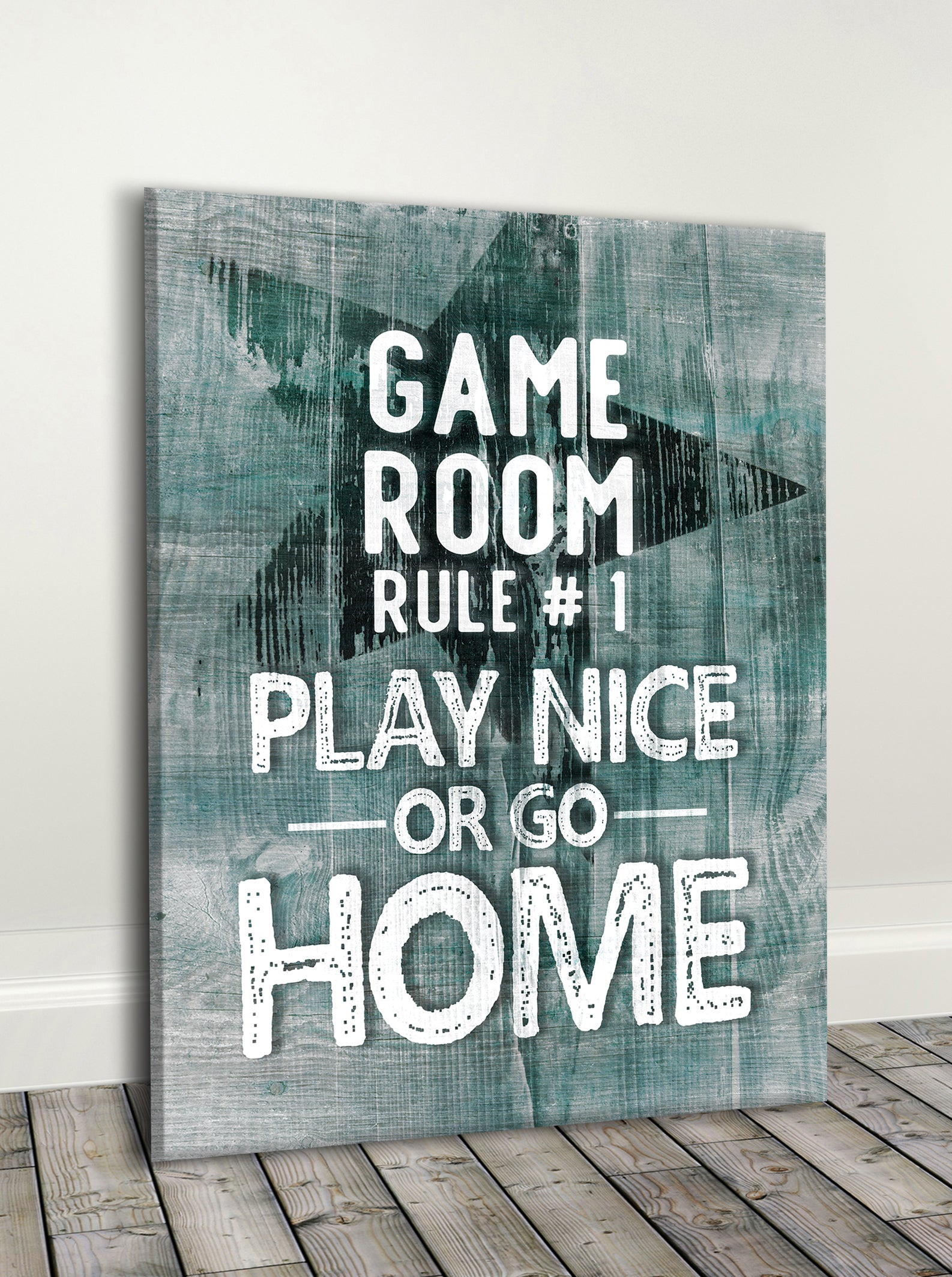 Game Room Wall Art: Rule #1 - Wood Frame, Ready To Hang! Buy 2, Save 20%