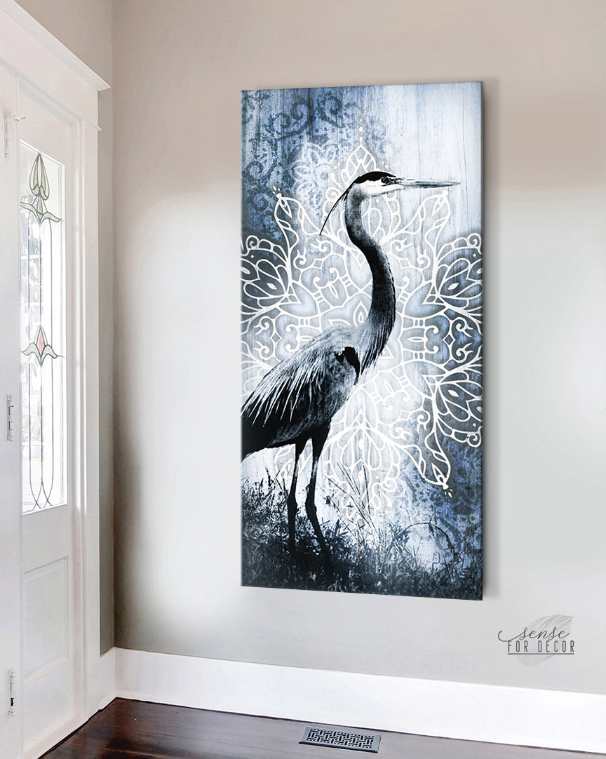 Exclusive Heron Bird Wall Art with Wood Frame, Ready to Hang - Buy 2 Get 20% Off!