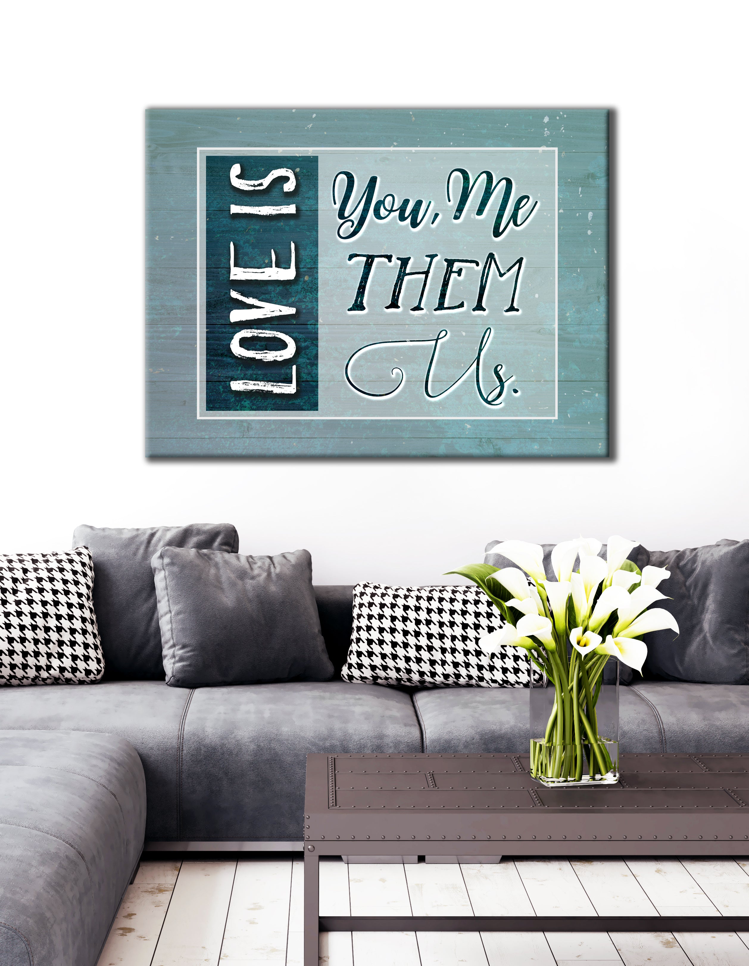 Hot! Couples Wall Art - Love is Us (Wood Frame, Ready to Hang)