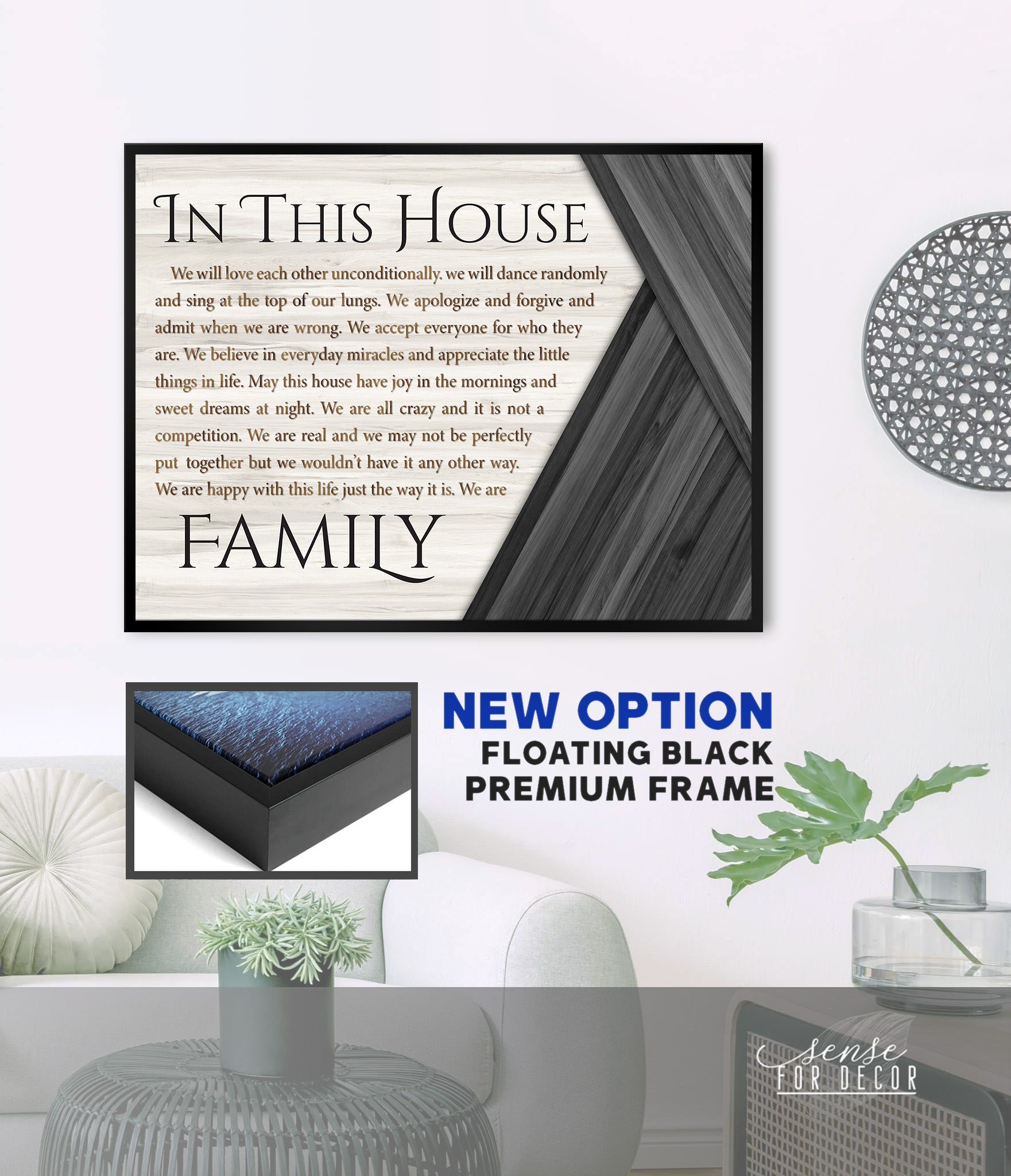 Hot Deal! High - Quality In This House V4 Wood - Framed Home Wall Art Ready to Hang