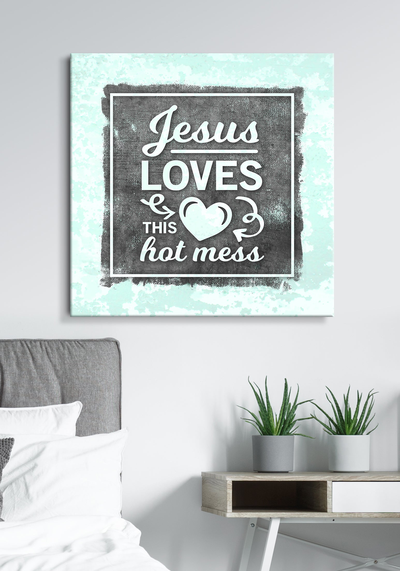 Hot Deal! Christian Jesus Wall Art with Wood Frame, Ready to Hang