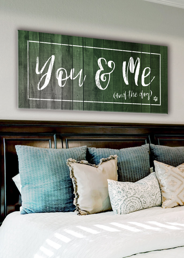 Hot! You, Me, and The Dog Pet Wall Art (Wood Frame, Ready To Hang, Singular Version)