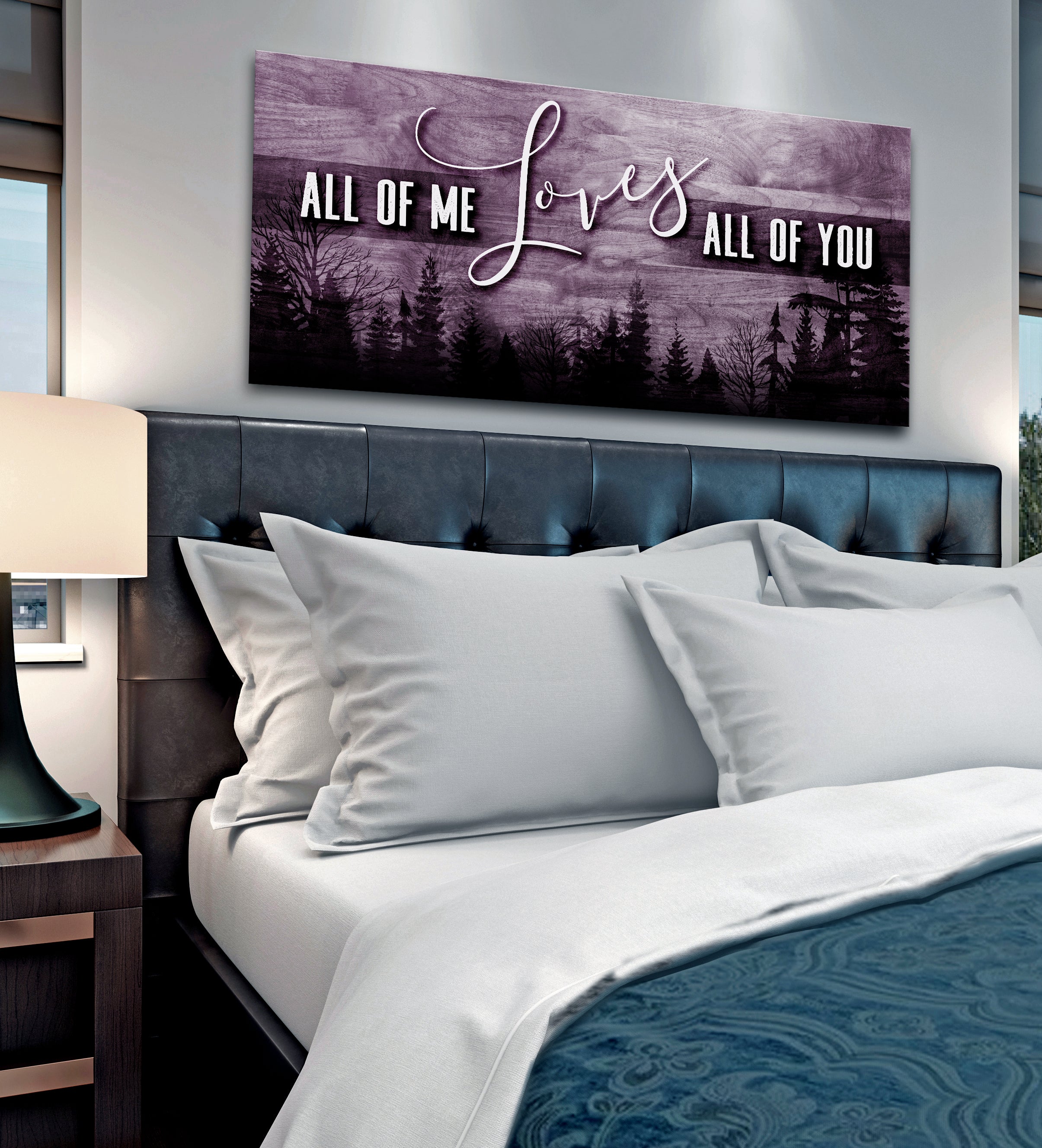 Hot! Couples Wall Art - 'All Of Me Loves All Of You V3' (Wood Frame, Ready To Hang)