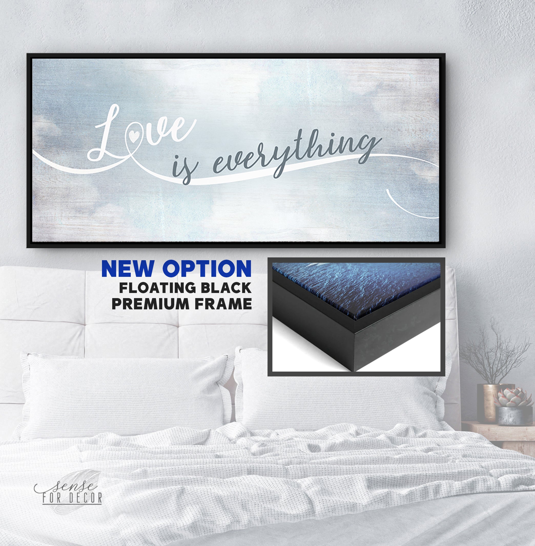 Hot Deal! Couples Wall Art - Love Is Everything (Ready-to-Hang Wood Frame)