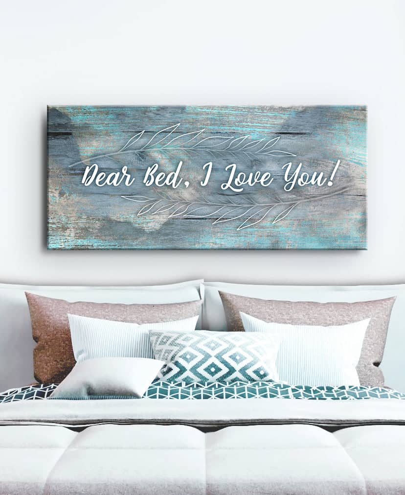 High - Quality Wood - Framed 'Dear Bed, I Love You' Bedroom Wall Art, Ready To Hang