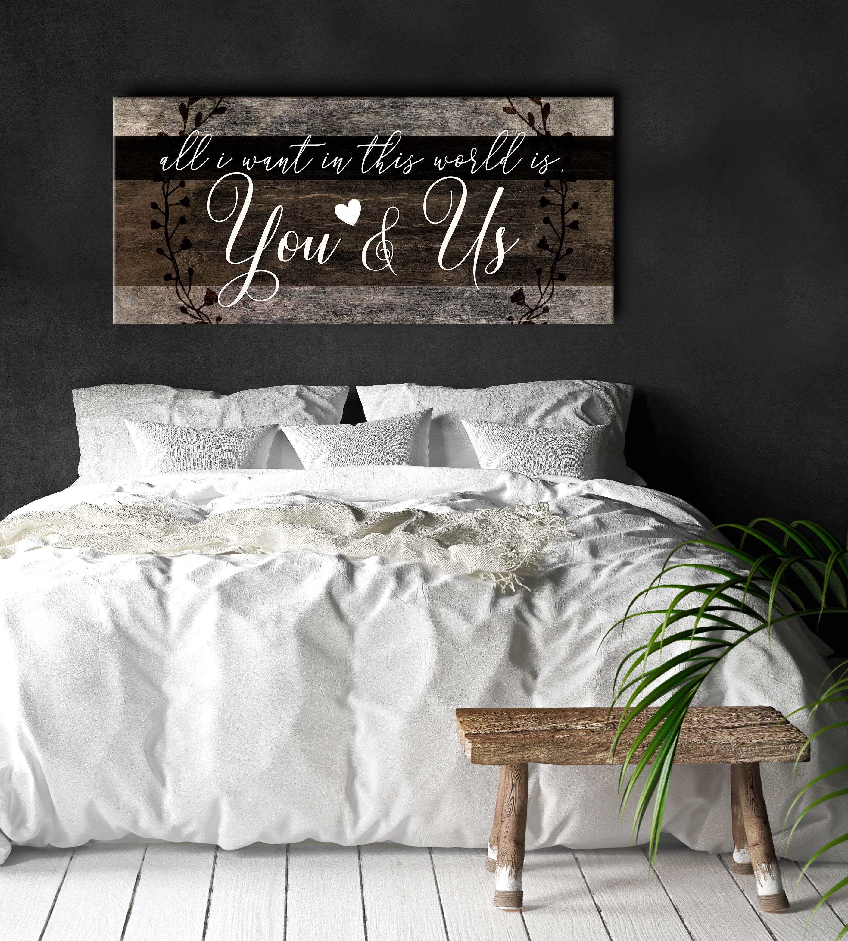 Hot Deal! High - quality Couples Wall Art 'All I Want In This World Is You' with Wood Frame, Ready to Hang