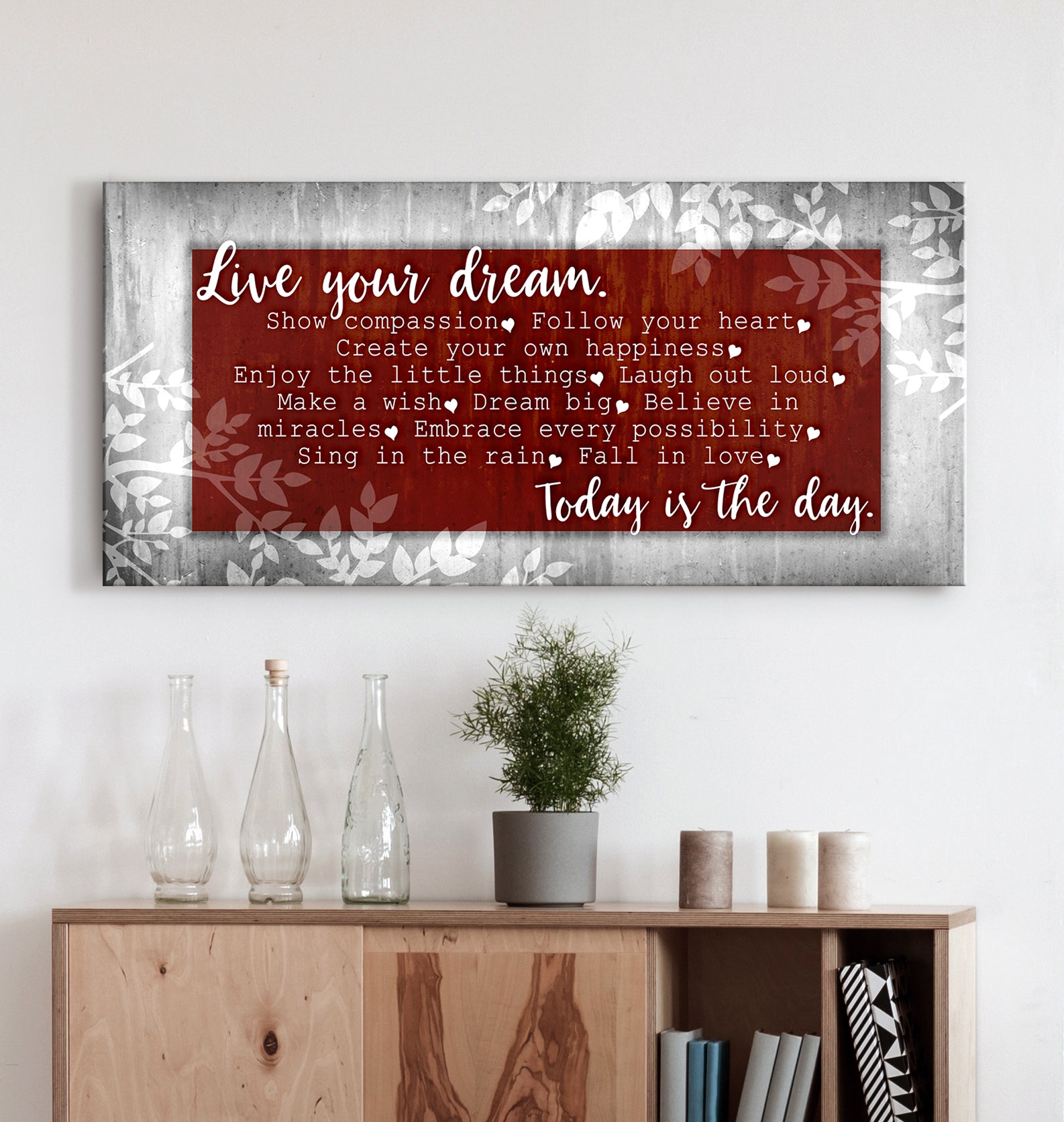 Live Your Dream V2 Home Wall Art: Wood Frame, Ready To Hang - Buy 2 Save 20%