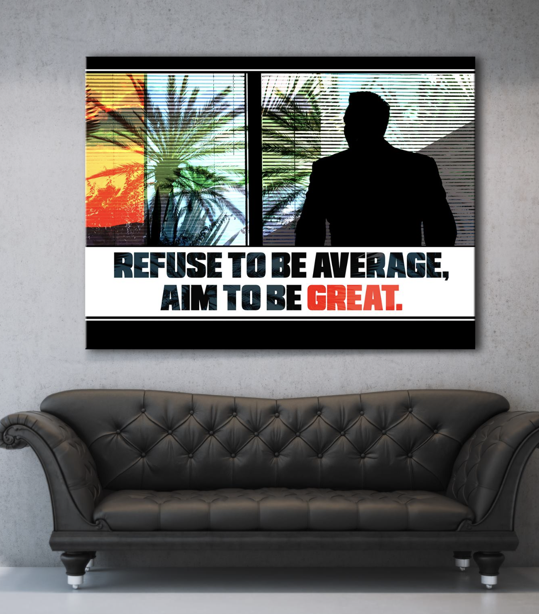 Business Wall Art: Be Great, Not Average (Wood Frame, Ready to Hang) - Buy 2, Save 20%