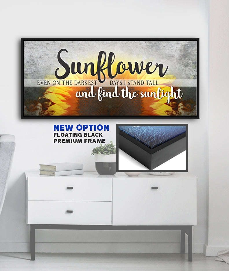 Christian Sunflower Wall Art: Stand Tall on Dark Days - V2, Buy 2 Save 20%