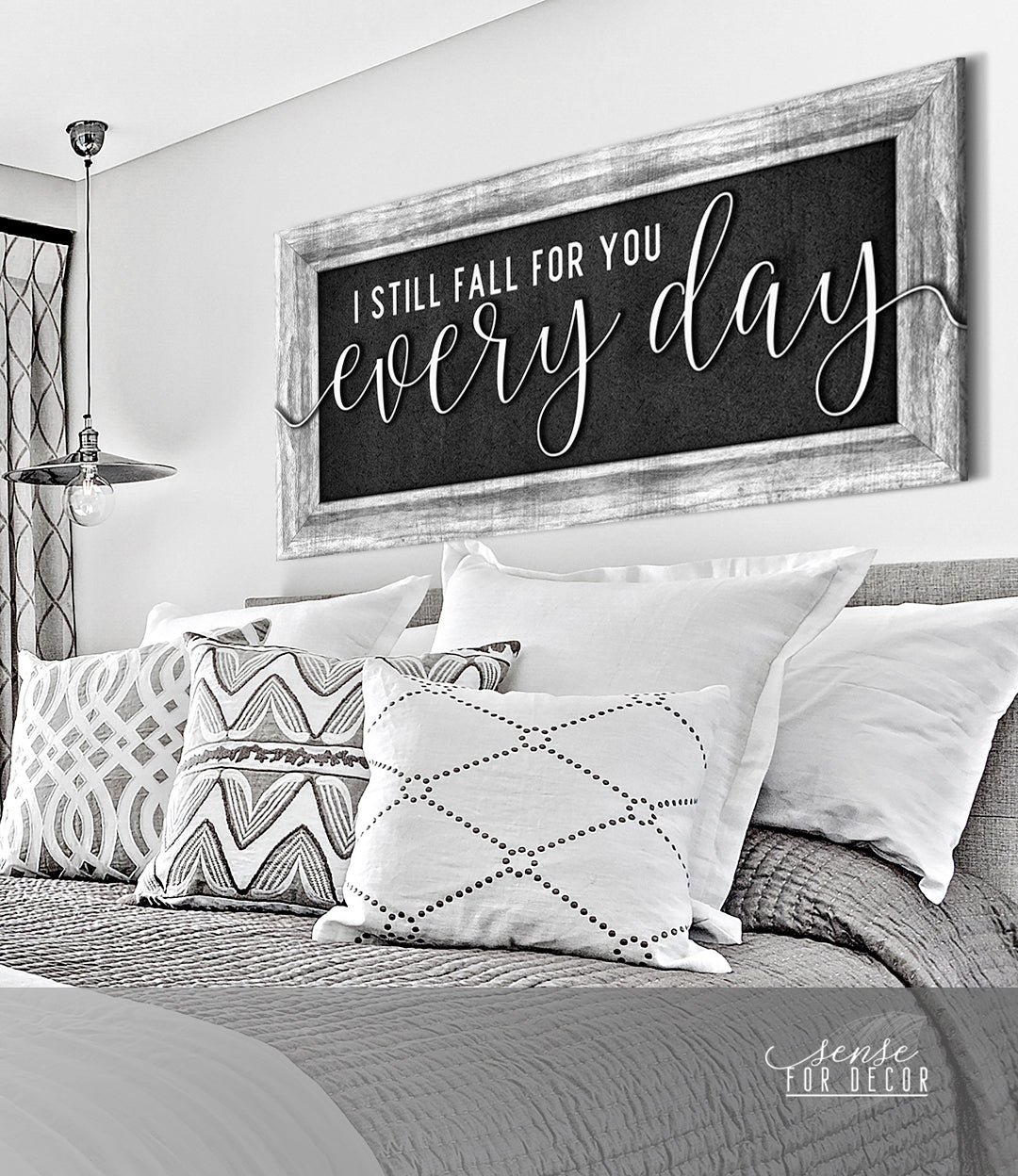High - Quality Wood - Framed Couples Wall Art: I Still Fall for You Daily V3 (Ready to Hang)