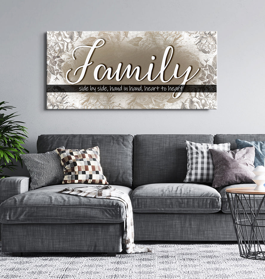 Hot Deal! Family Wall Art - Family Side by Side V3 with Wood Frame, Ready To Hang